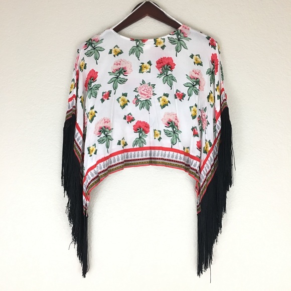 H&M Coachella Fringe Floral Top 2 - Picture 5 of 8